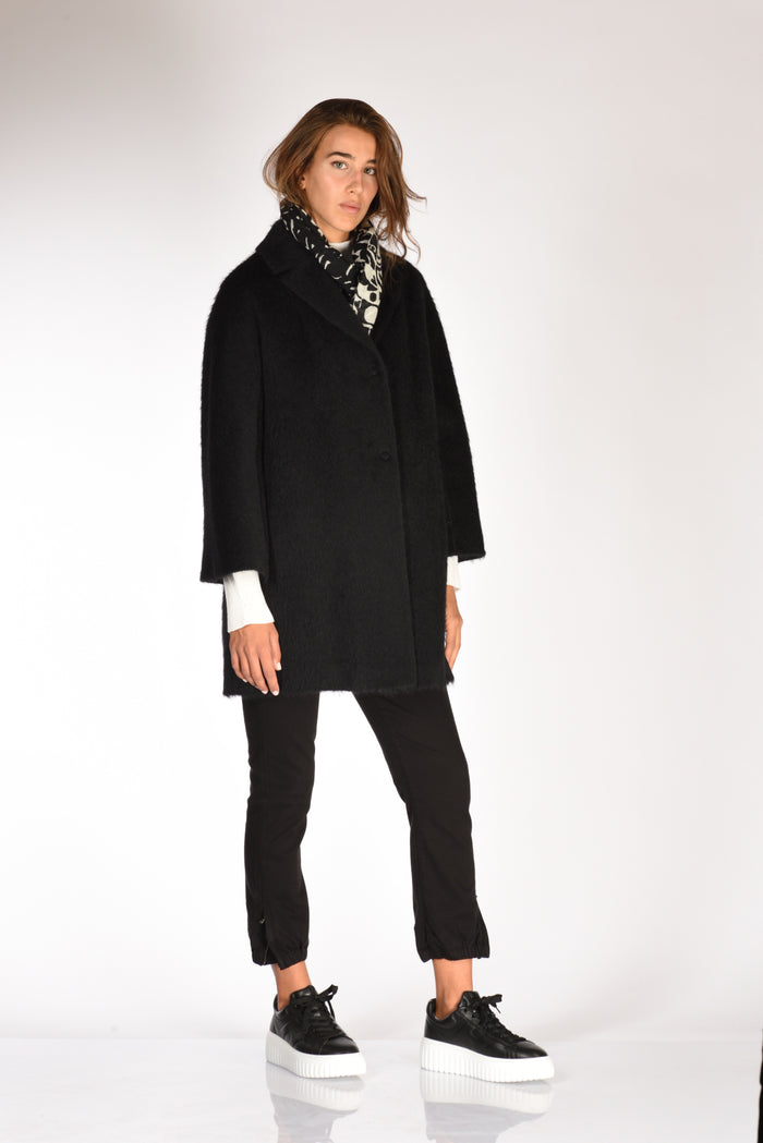 Mouche Cappotto Colletto Nero Donna - 4