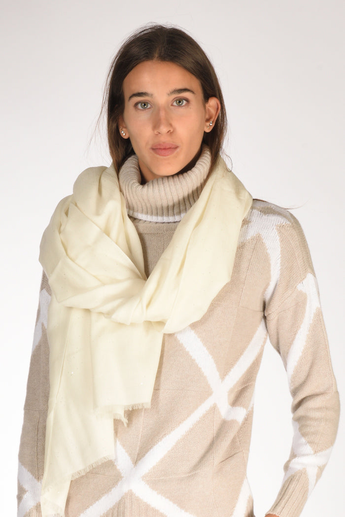 Faliero Sarti Sciarpa Bianco Latte Donna - 1