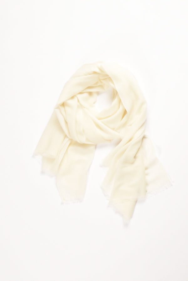 Faliero Sarti Sciarpa Bianco Latte Donna-2