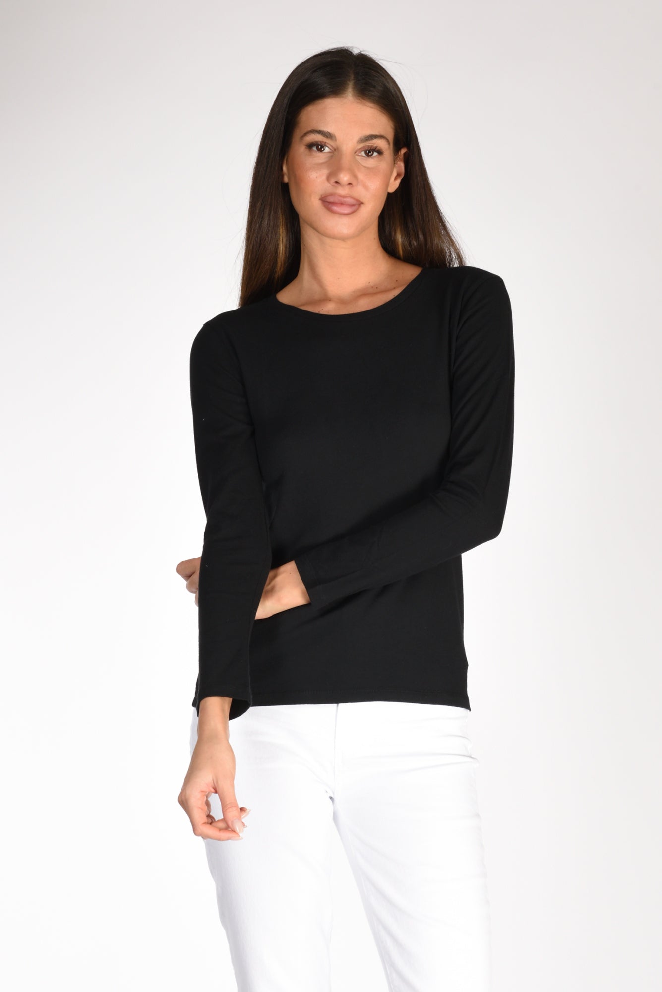 Majestic Filatures Paris Maglia Girocollo Nero Donna