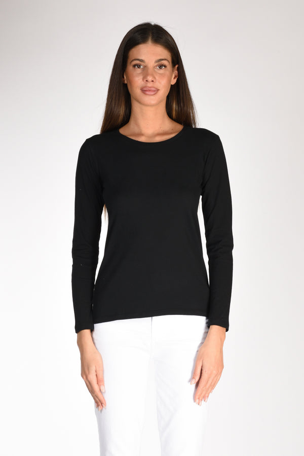 Majestic Filatures Paris Maglia Girocollo Nero Donna-2