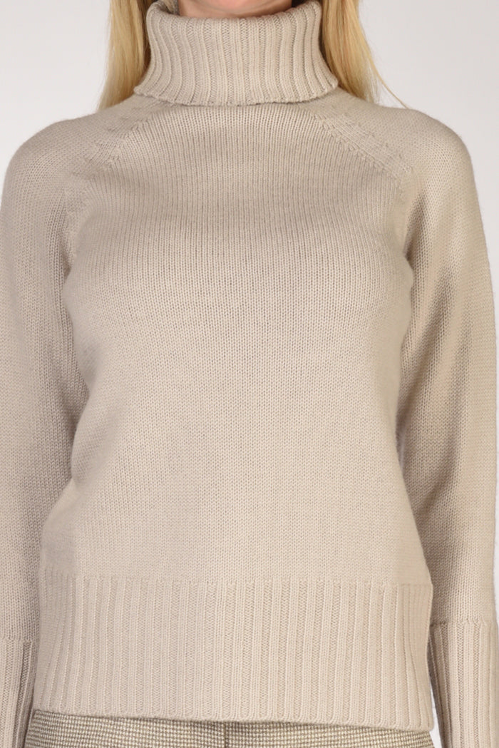 Drumohr Maglia Collo Alto Beige Chiaro Donna - 3