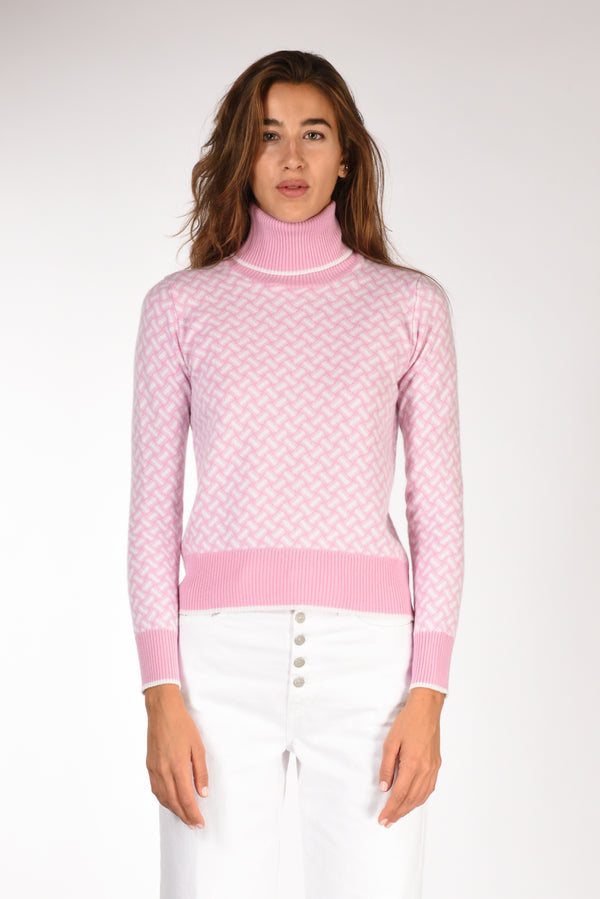 Drumohr Maglia Biscottino Rosa/bianco Donna-2