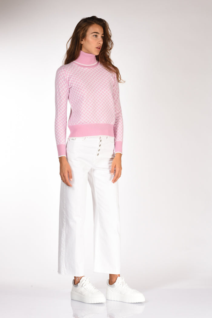 Drumohr Maglia Biscottino Rosa/bianco Donna - 4