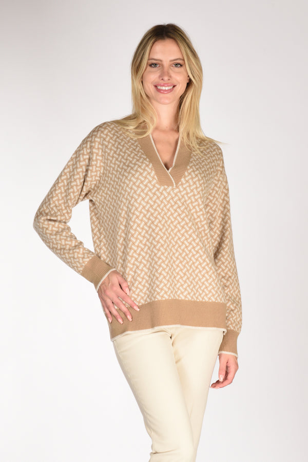 Drumohr Maglia Biscottino Beige Scuro/beige Chiaro Donna