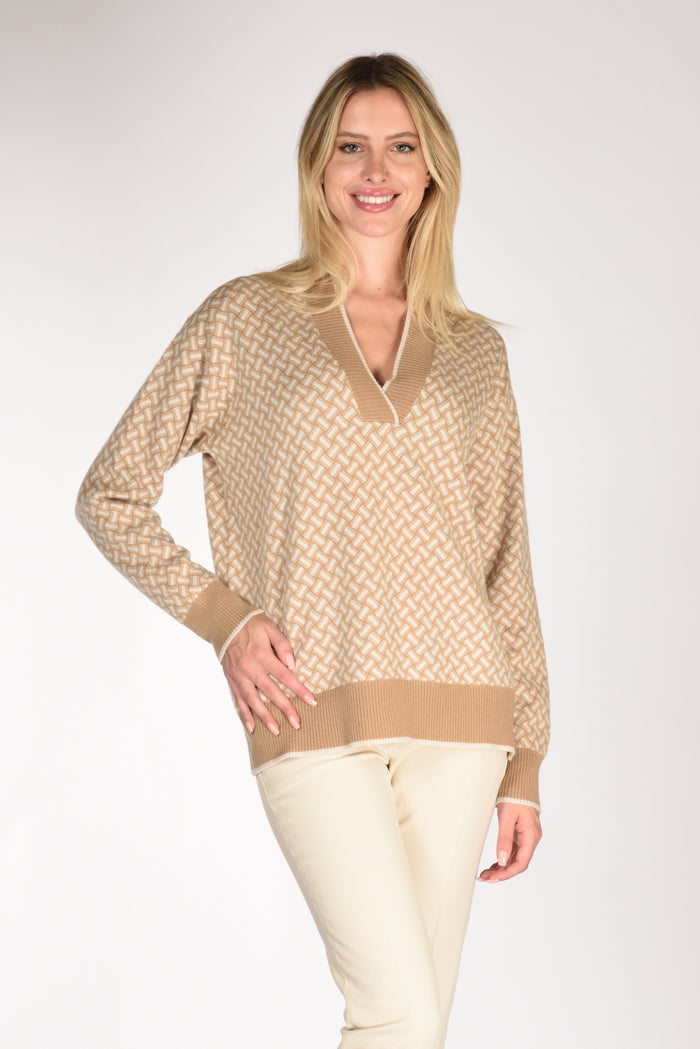 Drumohr Maglia Biscottino Beige Scuro/beige Chiaro Donna - 1