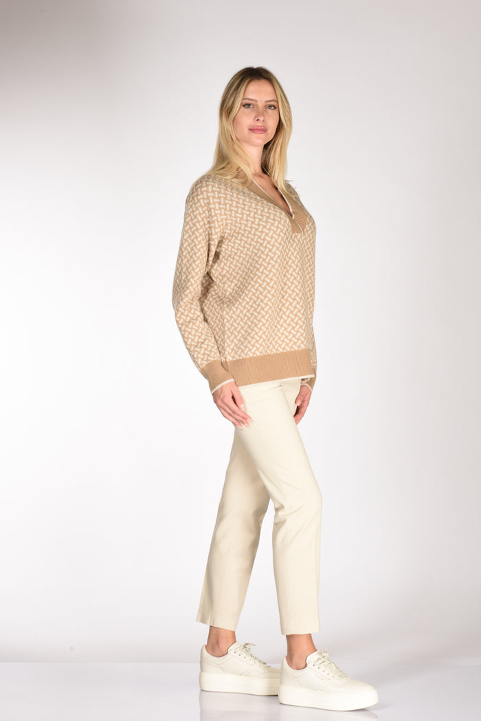 Drumohr Maglia Biscottino Beige Scuro/beige Chiaro Donna - 4