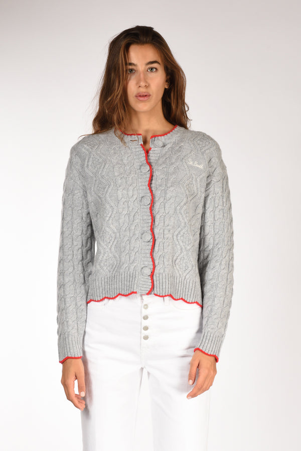 Mc2 Saint Barth Cardigan Mallery Grigio Donna-2