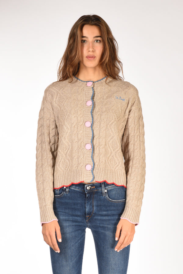 Mc2 Saint Barth Cardigan Mallery Beige Donna-2