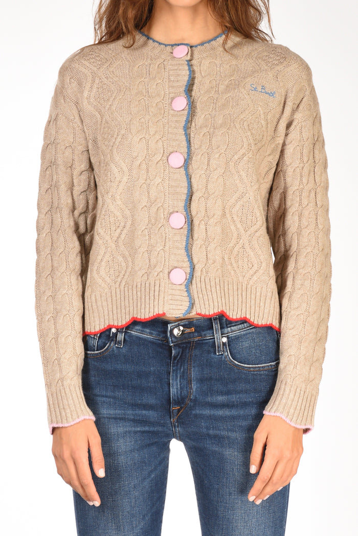 Mc2 Saint Barth Cardigan Mallery Beige Donna - 3