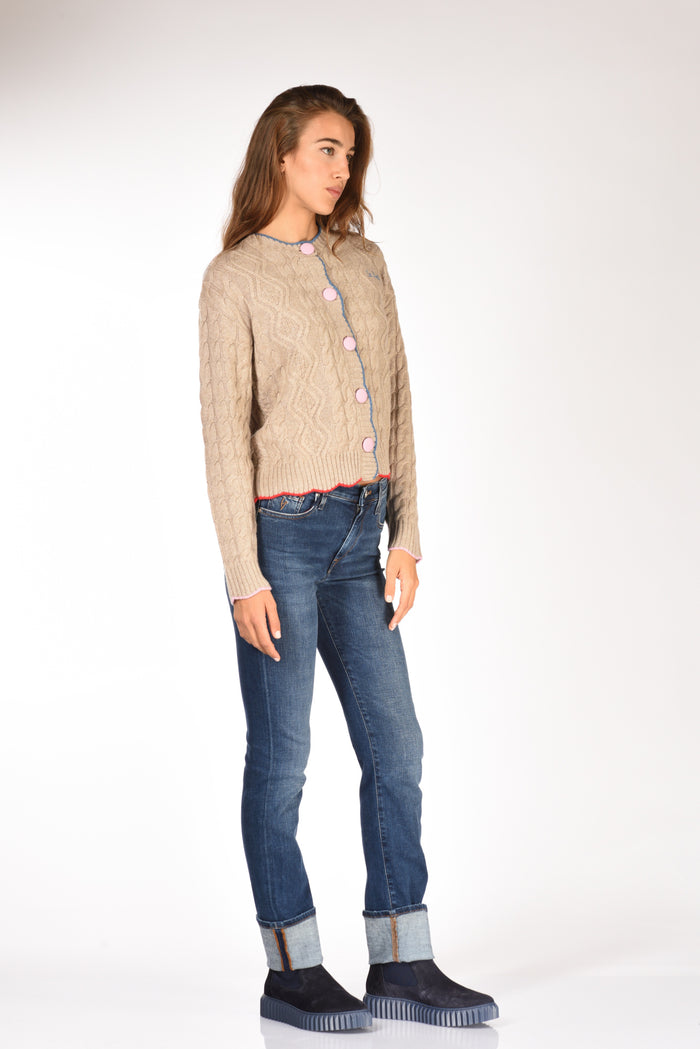 Mc2 Saint Barth Cardigan Mallery Beige Donna - 4