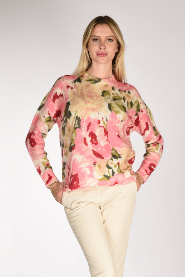 Mc2 Saint Barth Maglia Louise W Bianco/rosa/verde Donna