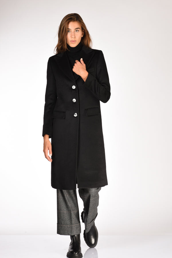 Five Cappotto Nero Donna