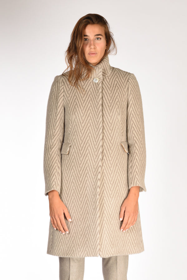 Five Cappotto Grigio Tortora Donna-2