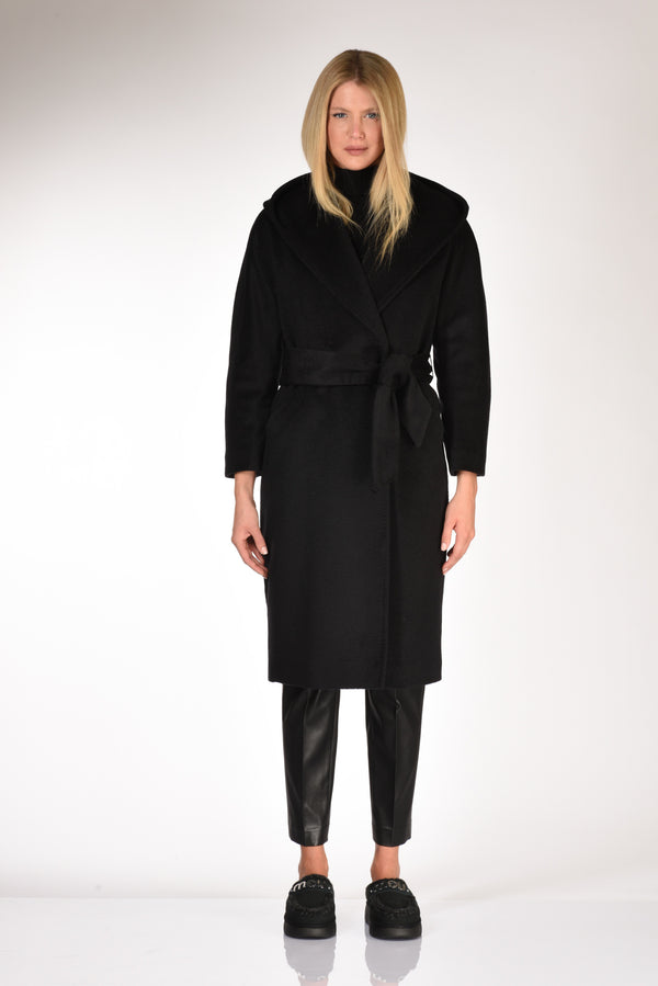 Five Cappotto Nero Donna-2