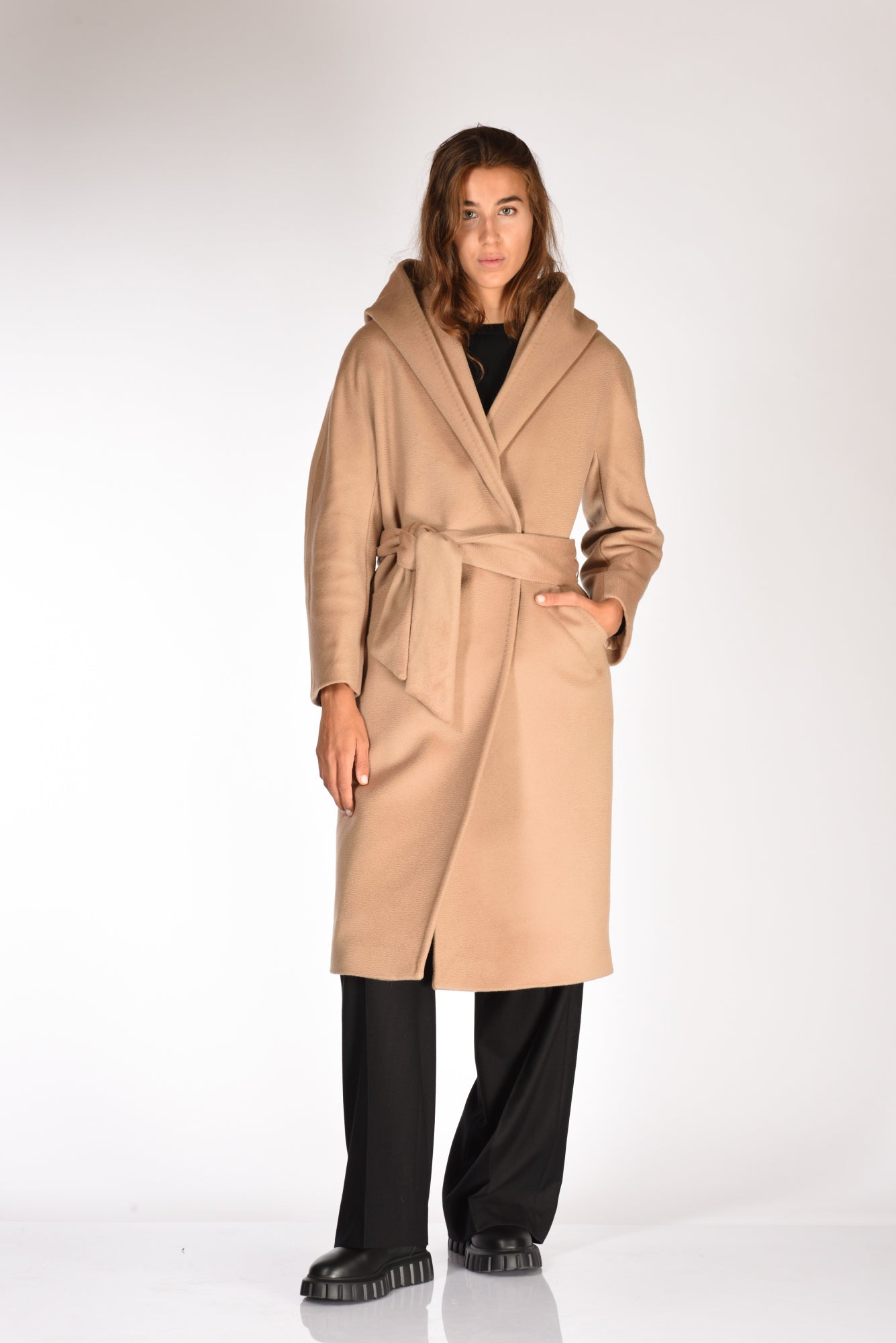 Five Cappotto Beige Donna