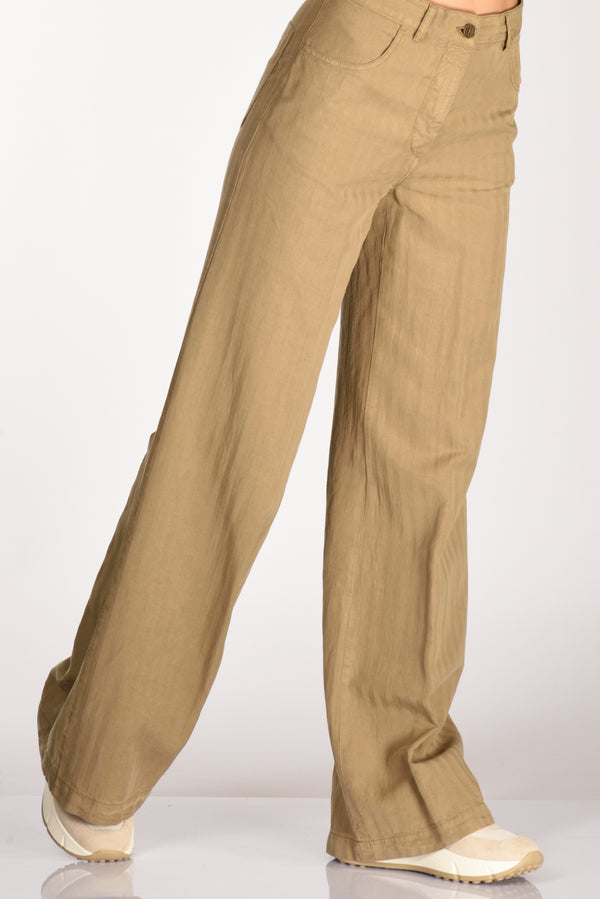 Aspesi Pantalone Largo Beige Scuro Donna