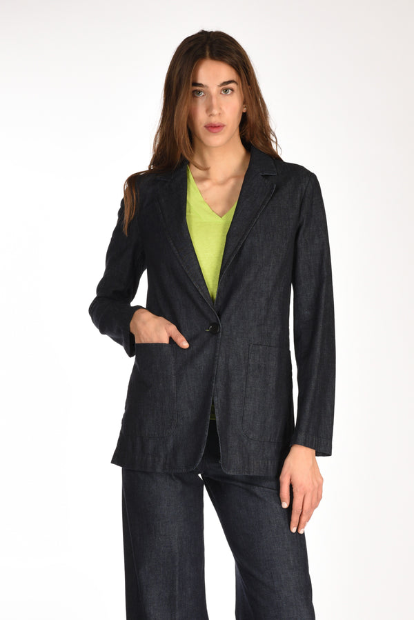 Aspesi Blazer Denim Blu Donna