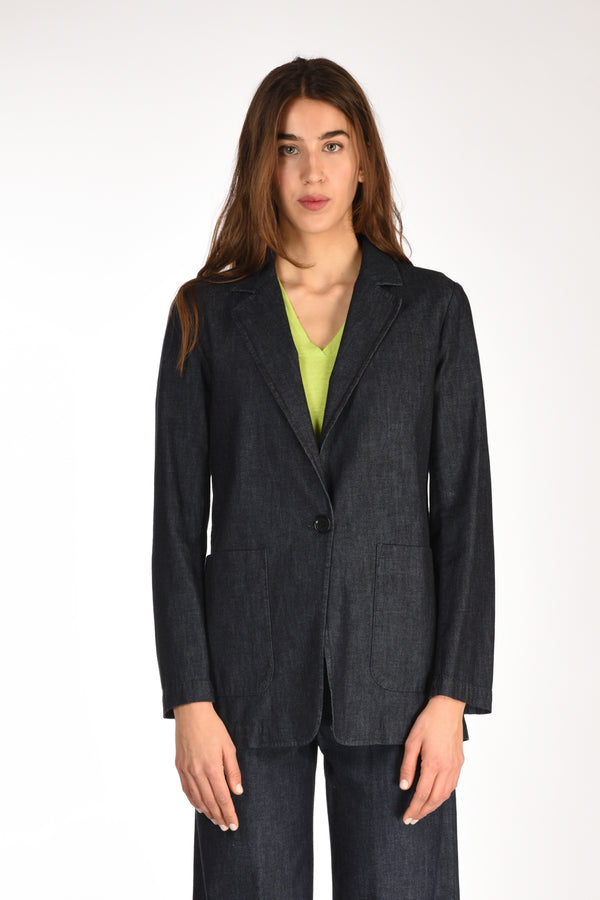 Aspesi Blazer Denim Blu Donna-2