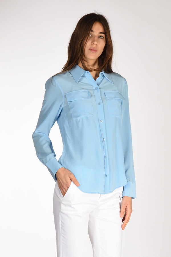 Equipment Femme Camicia Tasche Azzurro Donna