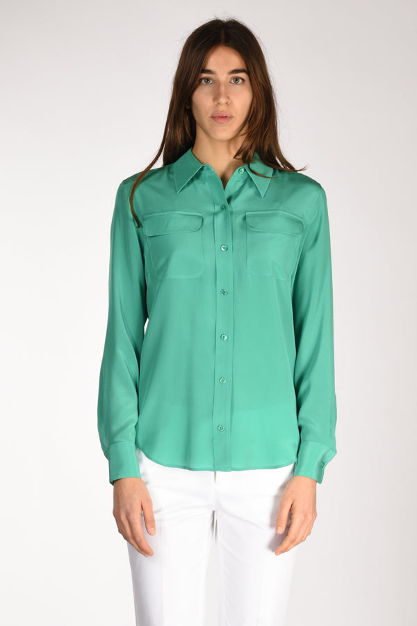 Equipment Femme Camicia Tasche Verde Donna-2