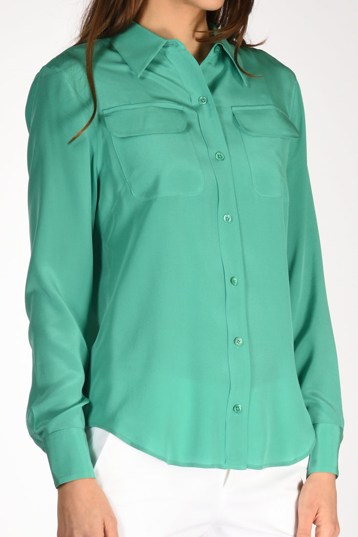 Equipment Femme Camicia Tasche Verde Donna - 3