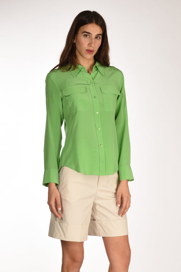 Equipment Femme Camicia Tasche Verde Chiaro Donna