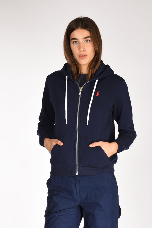 Polo Ralph Lauren Felpa Zippata Blu Donna