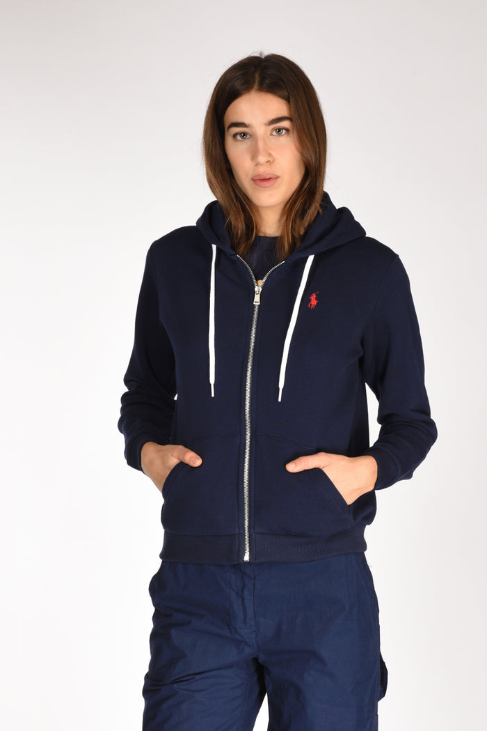 Polo Ralph Lauren Felpa Zippata Blu Donna - 1