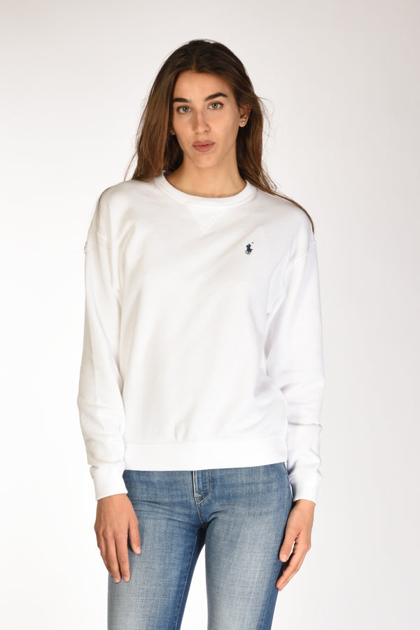 Polo Ralph Lauren Felpa Giro. Bianco Donna