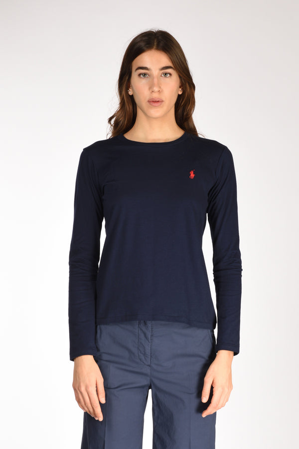 Polo Ralph Lauren Tshirt Manicalunga Blu Donna-2