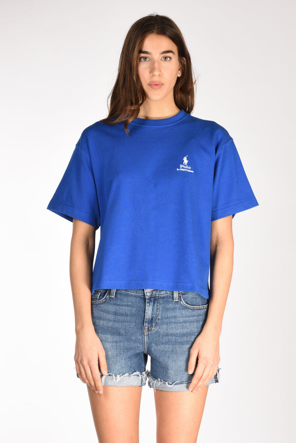 Polo Ralph Lauren Tshirt M Corta Blu Chiaro Donna-2