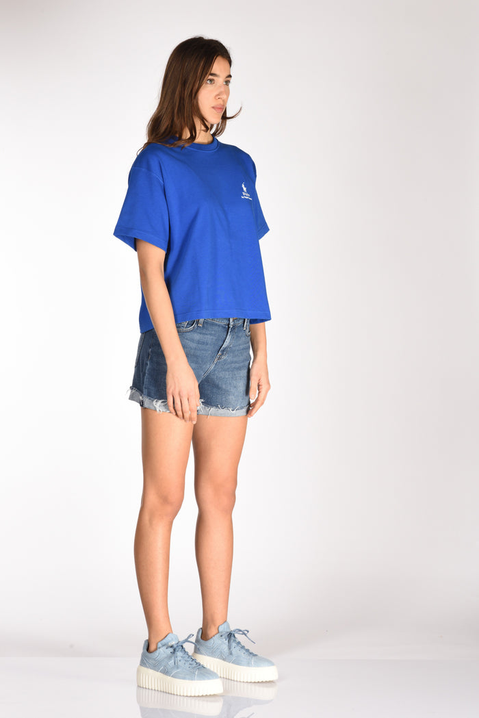 Polo Ralph Lauren Tshirt M Corta Blu Chiaro Donna - 4