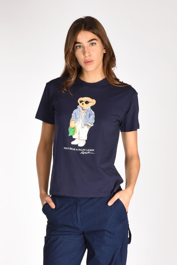 Polo Ralph Lauren Tshirt Stampata Blu Donna