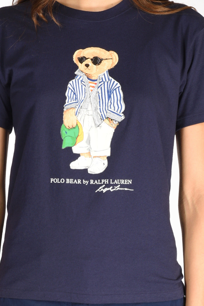 Polo Ralph Lauren Tshirt Stampata Blu Donna - 3