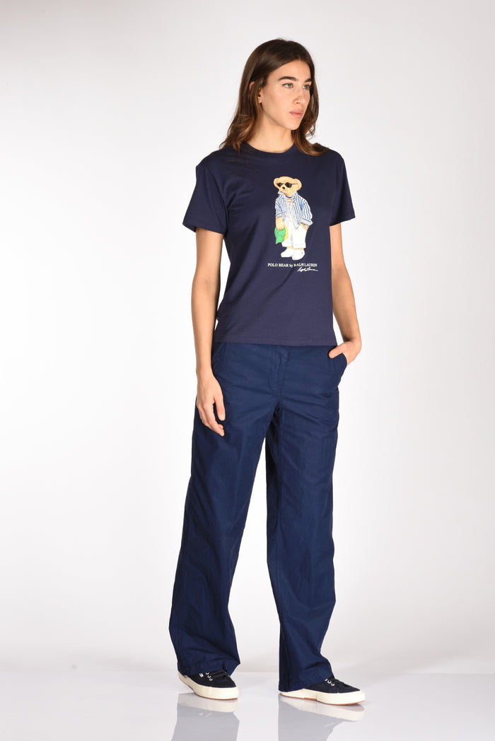 Polo Ralph Lauren Tshirt Stampata Blu Donna - 4