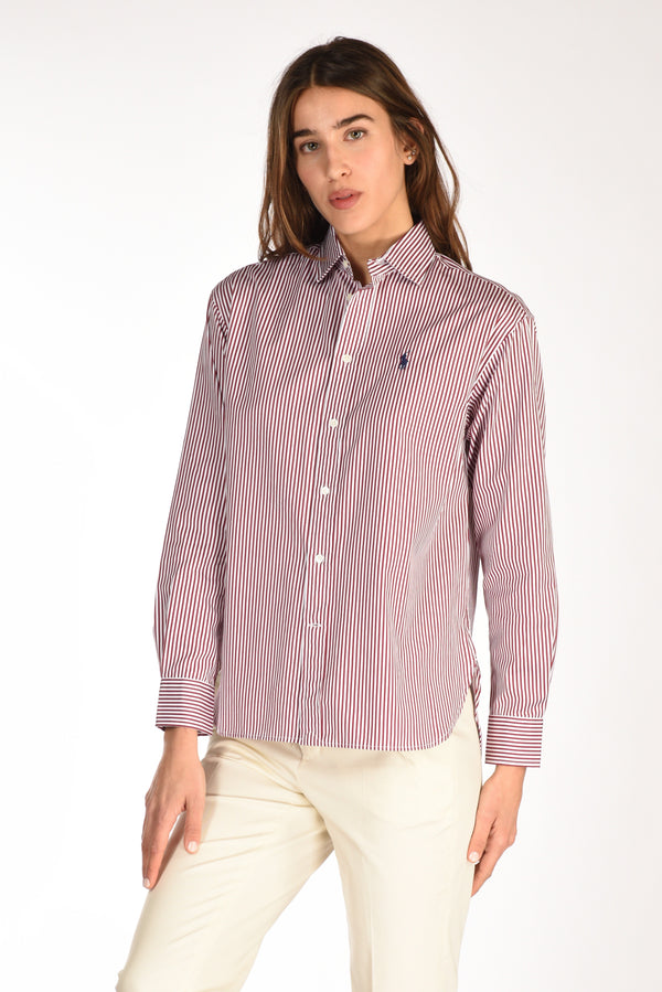 Polo Ralph Lauren Camicia Bianco/bordeaux Donna