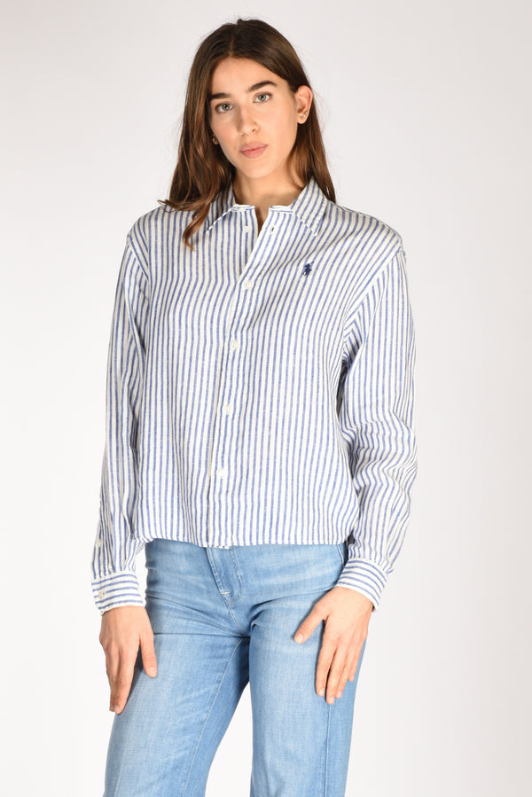 Polo Ralph Lauren Camicia Colletto Bianco/blu Donna