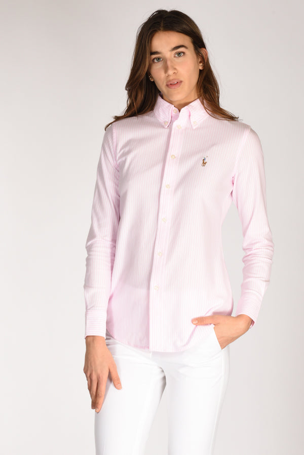 Polo Ralph Lauren Camicia Colletto Rosa/bianco Donna