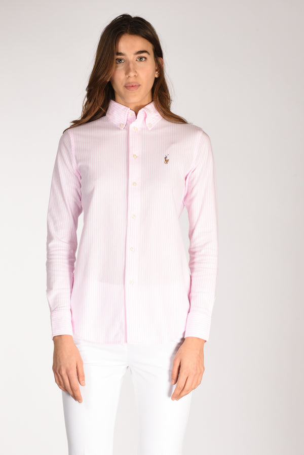 Polo Ralph Lauren Camicia Colletto Rosa/bianco Donna-2