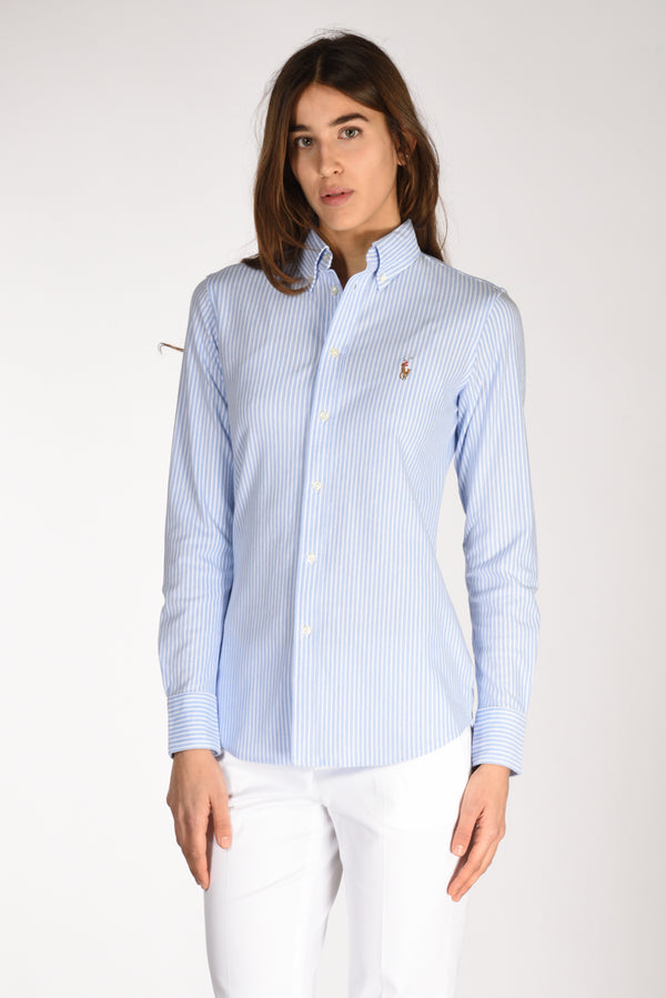 Polo Ralph Lauren Camicia Colletto Azzurro/bianco Donna