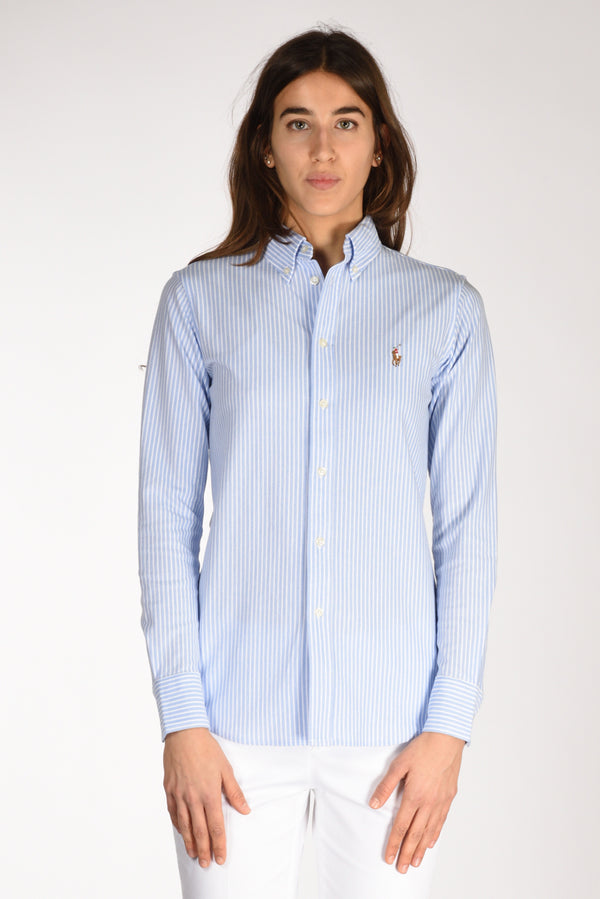 Polo Ralph Lauren Camicia Colletto Azzurro/bianco Donna-2