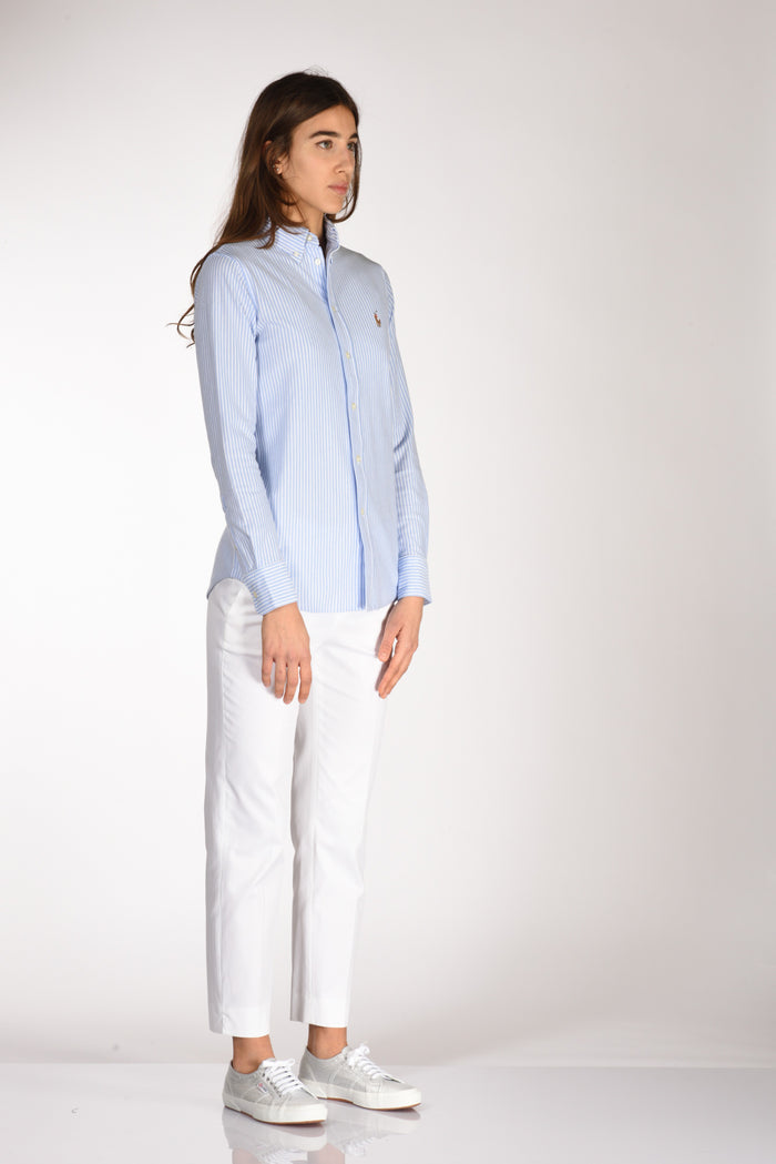 Polo Ralph Lauren Camicia Colletto Azzurro/bianco Donna - 3