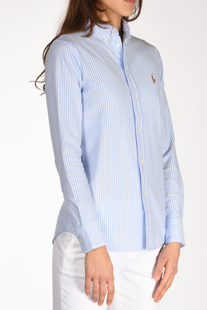 Polo Ralph Lauren Camicia Colletto Azzurro/bianco Donna - 4