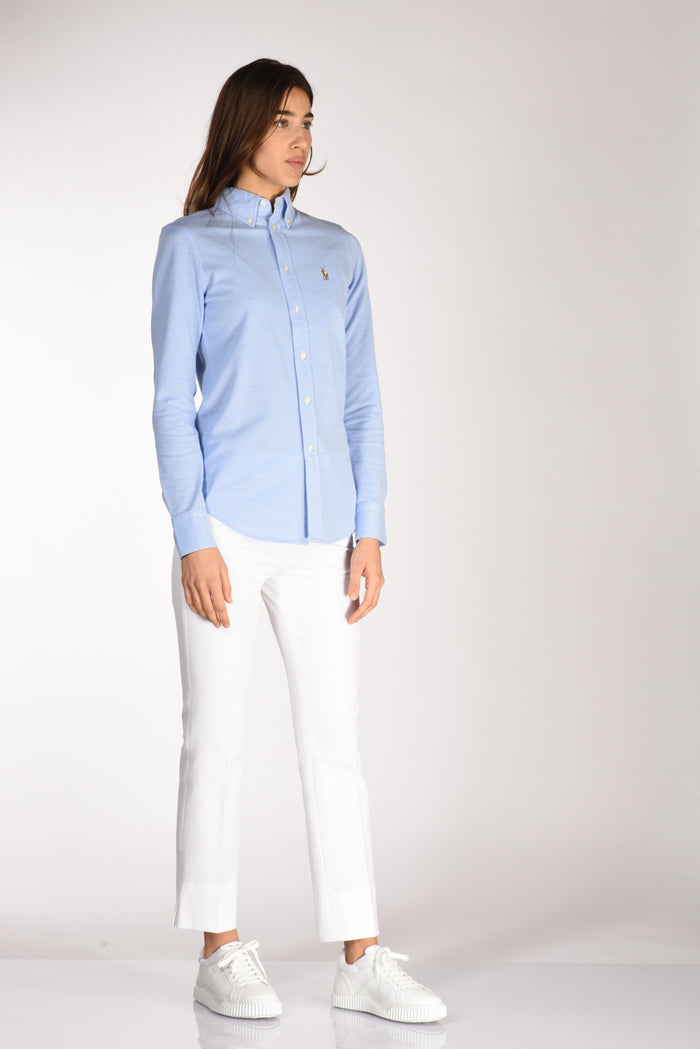 Polo Ralph Lauren Camicia Colletto Azzurro Donna - 4