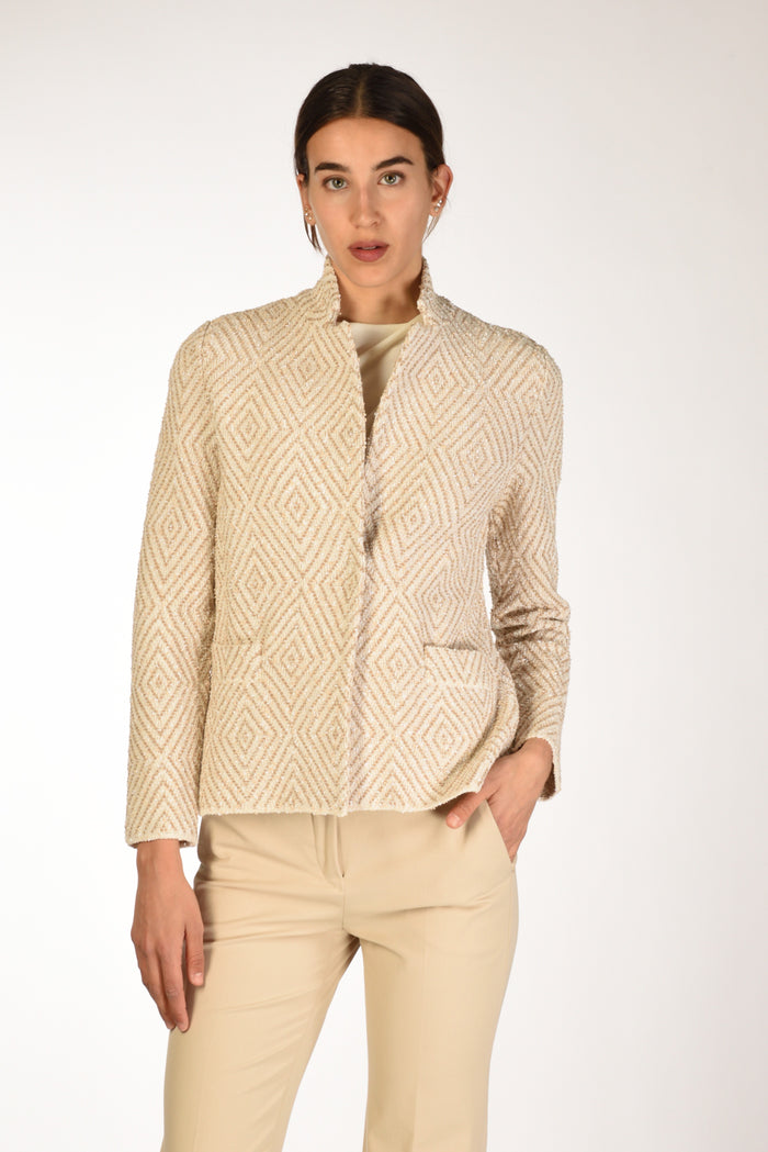 Base Milano Giacca Maglia Beige Chiaro/beige Donna - 1