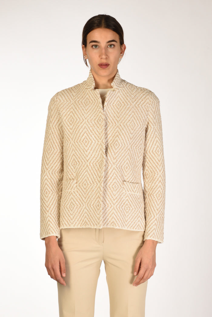 Base Milano Giacca Maglia Beige Chiaro/beige Donna - 2