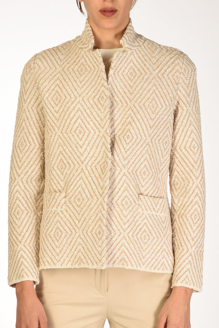 Base Milano Giacca Maglia Beige Chiaro/beige Donna - 3