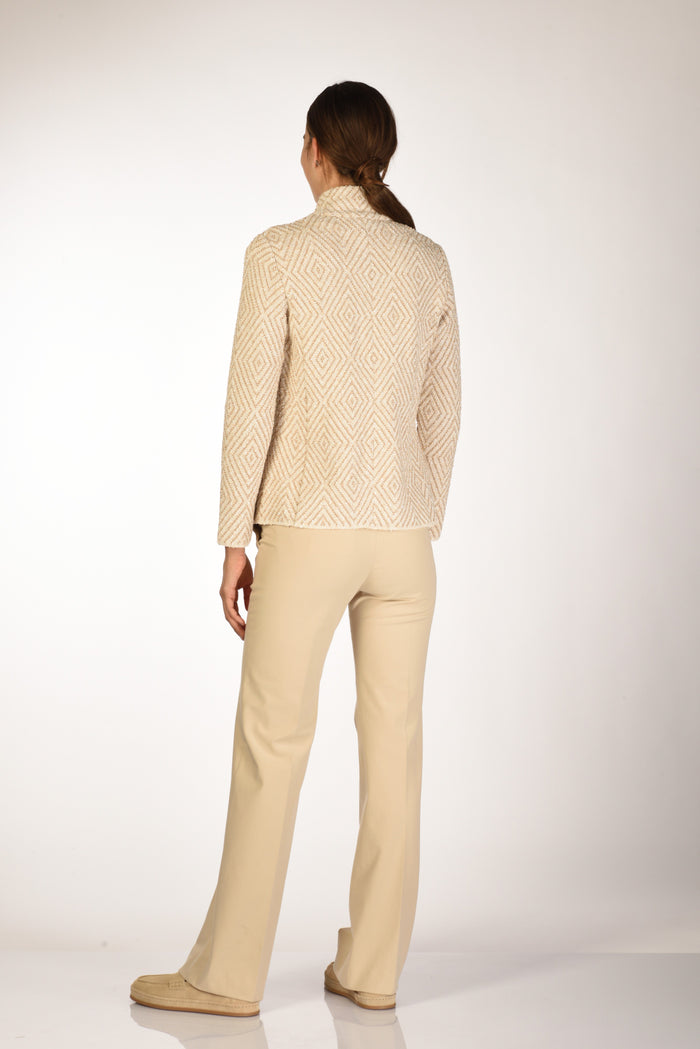 Base Milano Giacca Maglia Beige Chiaro/beige Donna - 5