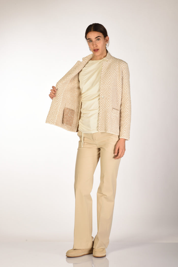 Base Milano Giacca Maglia Beige Chiaro/beige Donna - 6